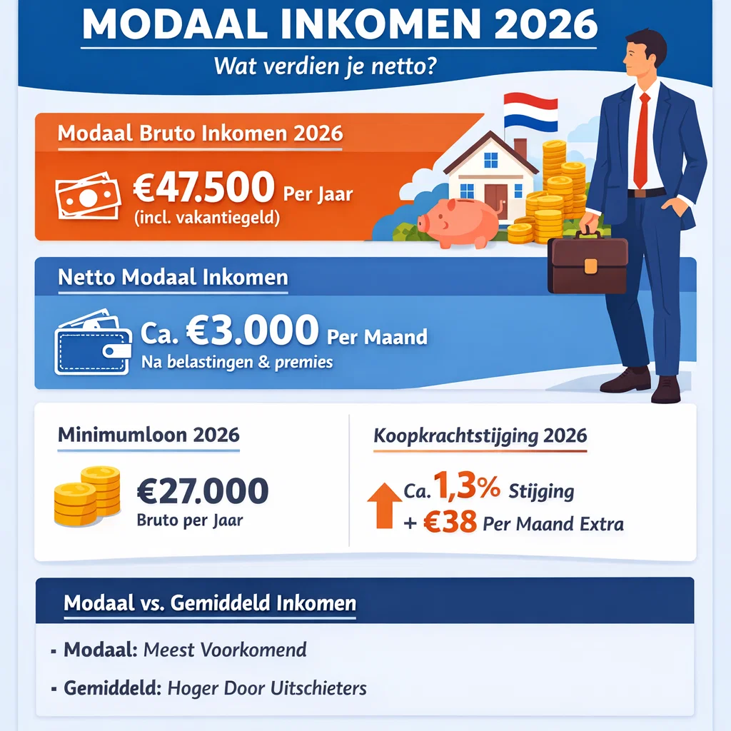 Modaal inkomen in 2026
